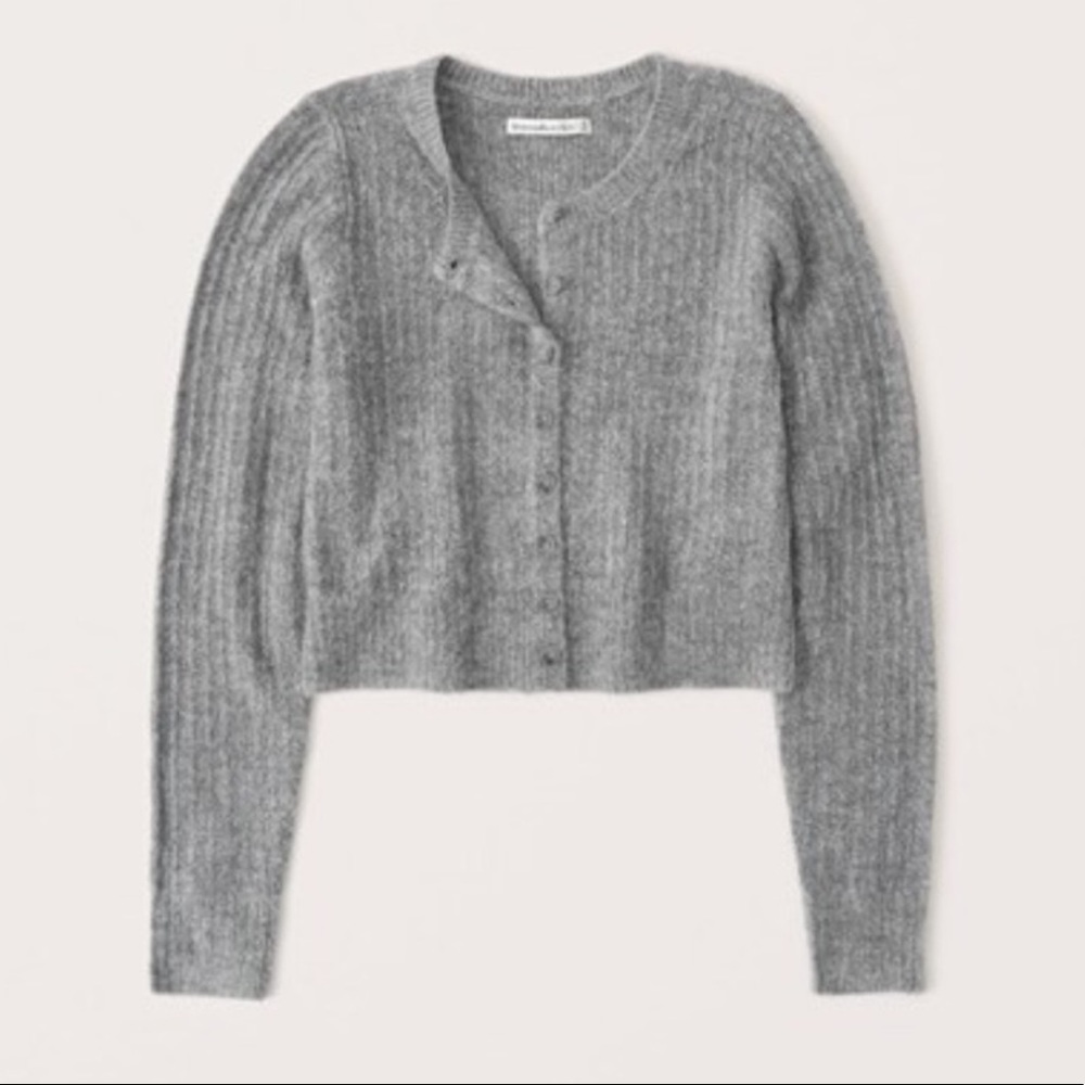 Abercrombie and Fitch Grey Crew Neck Cardigan